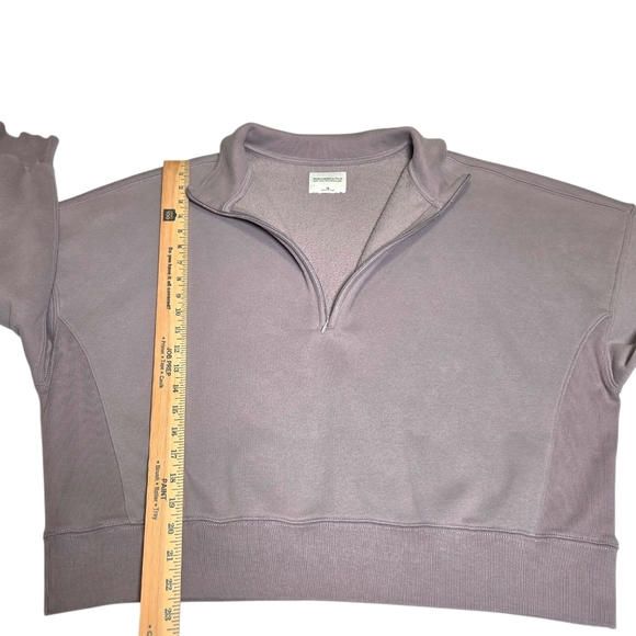 Abercrombie Sunday Half Zip Sweatshirt Taupe Grey Soft Heavyweight XL - Picture 9 of 13